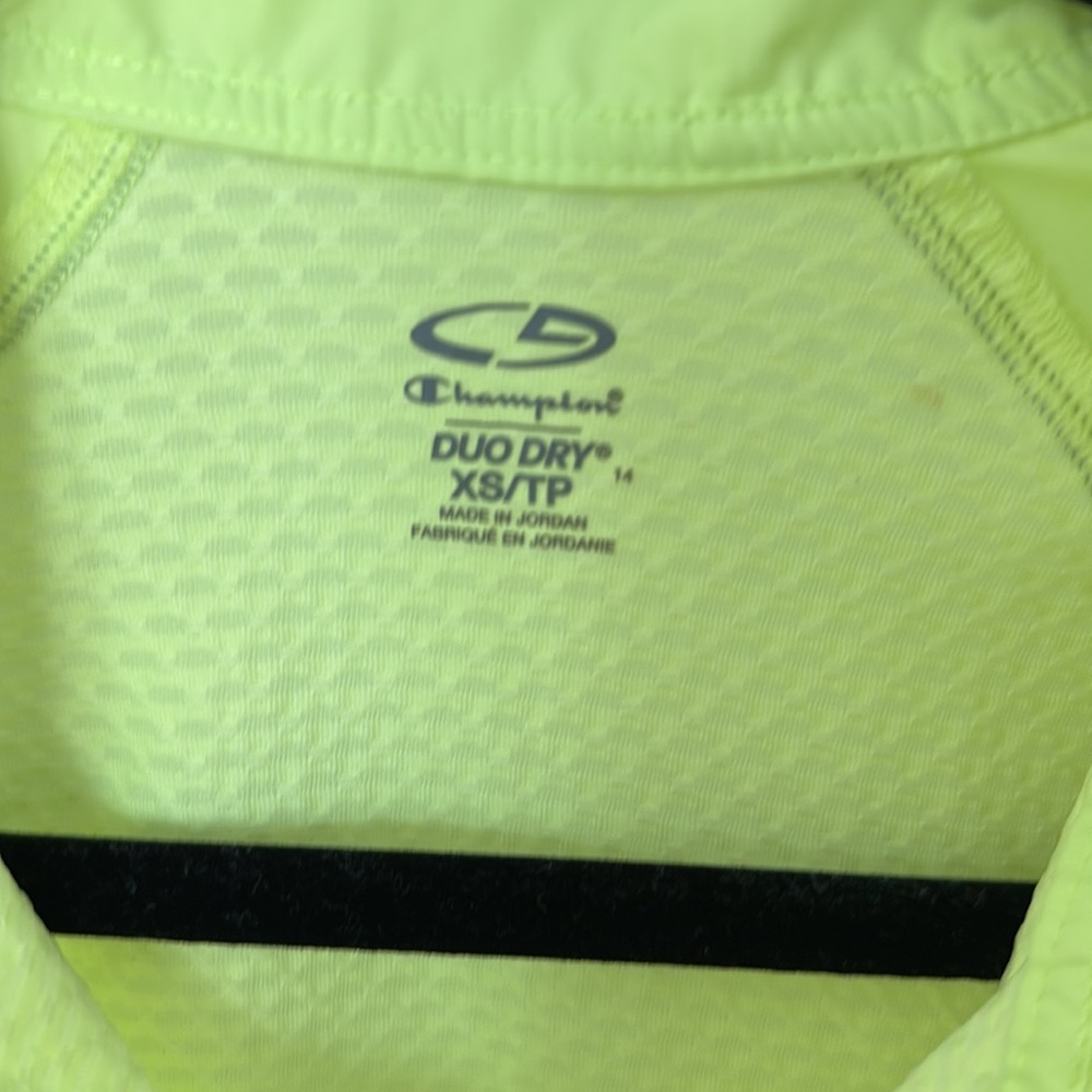 Champion Women's Neon Yellow Jacket windbreaker zipper pockets &closure. XS/TP - Picture 5 of 14